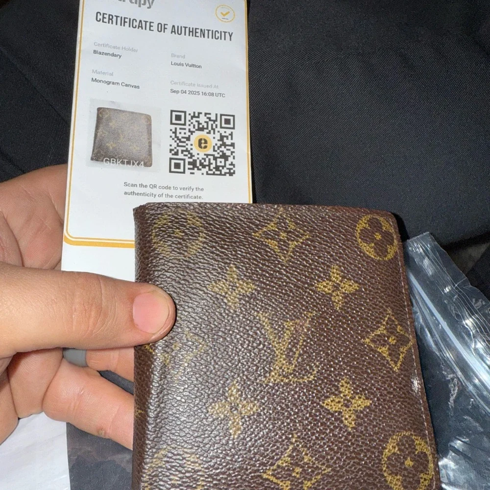 Louis Vuitton Orange Leather Wallet